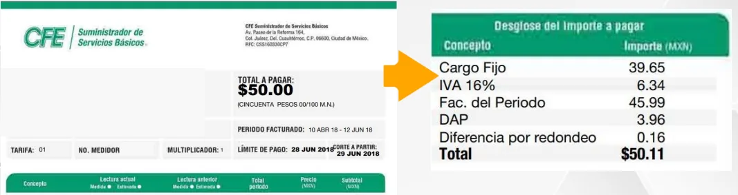 Recibo CFE después — Residencial DAC